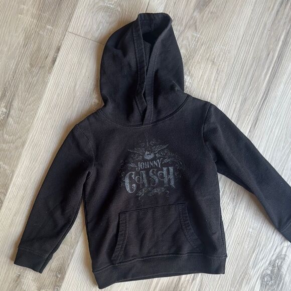 Johnny Cash Man in Black Hoodie Sweatshirt 4T Toddler - Picture 1 of 4
